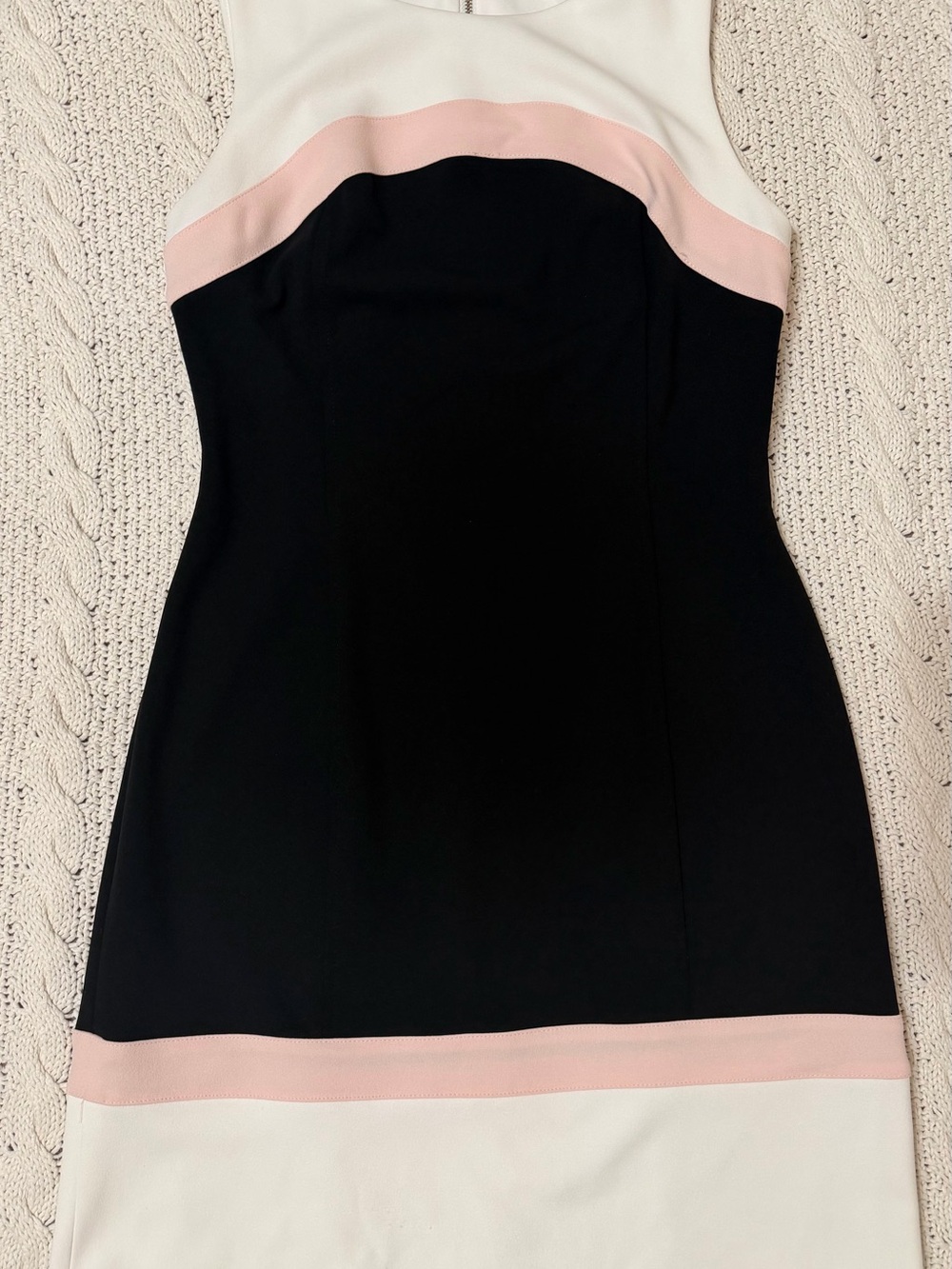 Tommy Hilfiger Size 4 Colorblock Sheath Dress Black White Pink